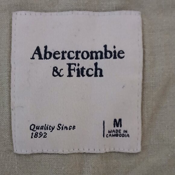 Abercrombie & Fitch Pistachio Linen Blend Button Down Shirt Sz M - Picture 5 of 5